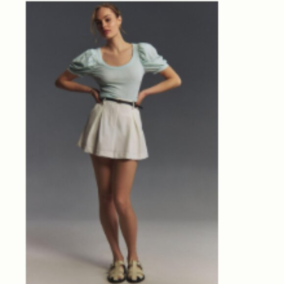 Brand New By Anthropologie Puff-Sleeve Scoop-Neck Top - Picture 3 of 7